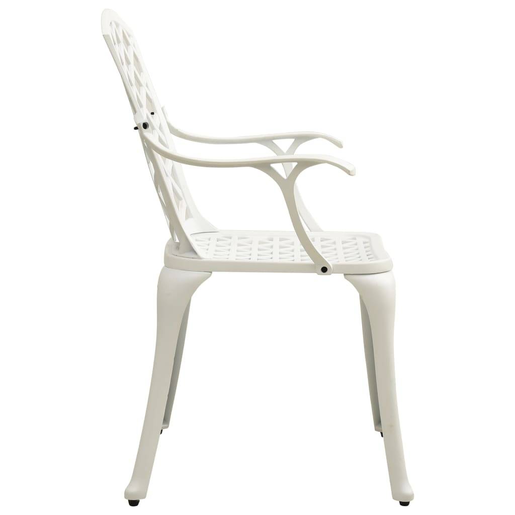 Chaises de jardin aluminium coulé blanc 61 x 60 x 93 cm (lot de 2) - PANGIVO - Image 4