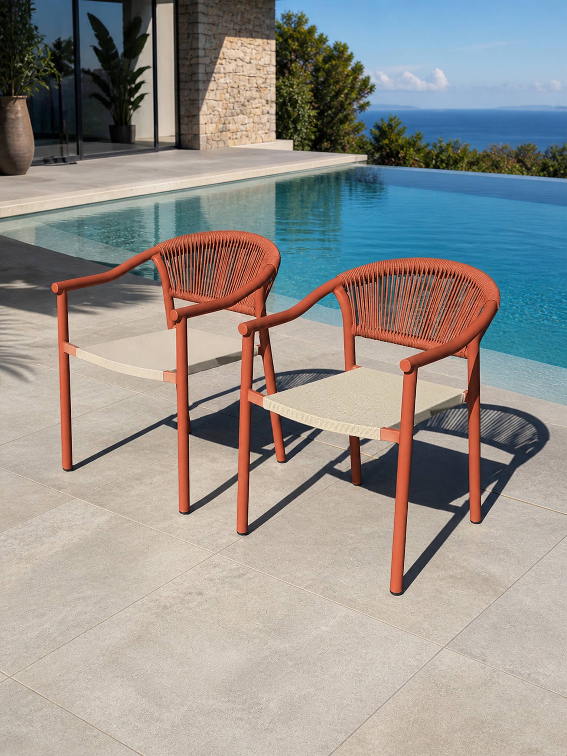 Dcb Garden - Lot de 2 fauteuils de jardin - - Terracotta - SUMBA - Image 1