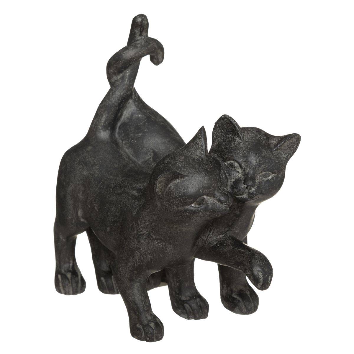 Objet décoratif Couple de Chatons en résine H 15 cm - Image 1