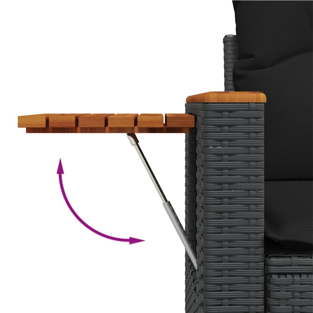 ComfortXL - Salon de jardin en poly rotin 10 places modulable avec tablettes intégrées pour extérieur Noir – ComfortXL Outdoor Living - Image 7