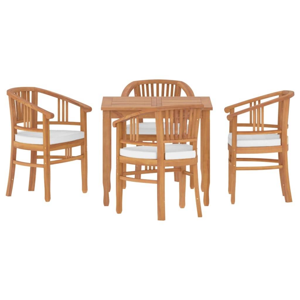 Vidaxl - Ensemble à manger 5 pièces extérieur - vidaXL - Bois - Crème - Image 1