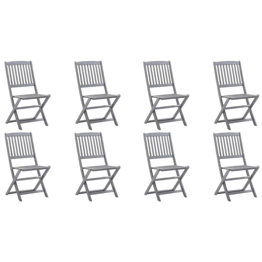 Chaises pliables d'extérieur Bois d'acacia gris 44 x 50 x 88 cm - PANGIVO - Image 2