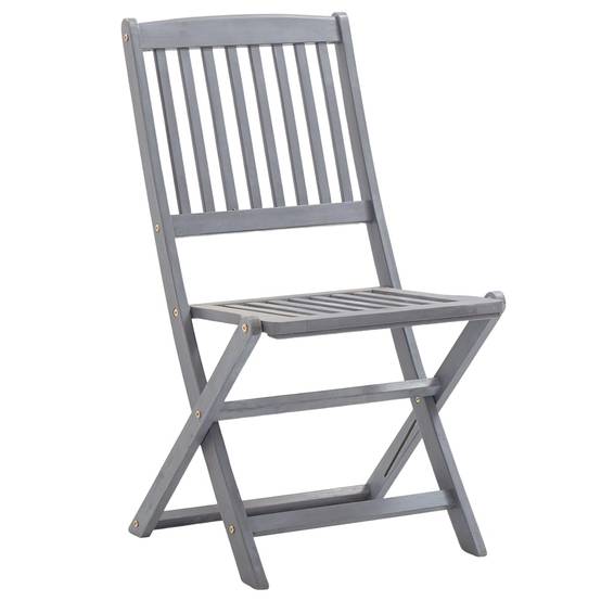 Chaises pliables d'extérieur Bois d'acacia gris 44 x 50 x 88 cm - PANGIVO - Image 3