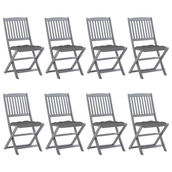 Chaises pliables d'extérieur Bois d'acacia gris 44 x 50 x 88 cm - PANGIVO - Image 1