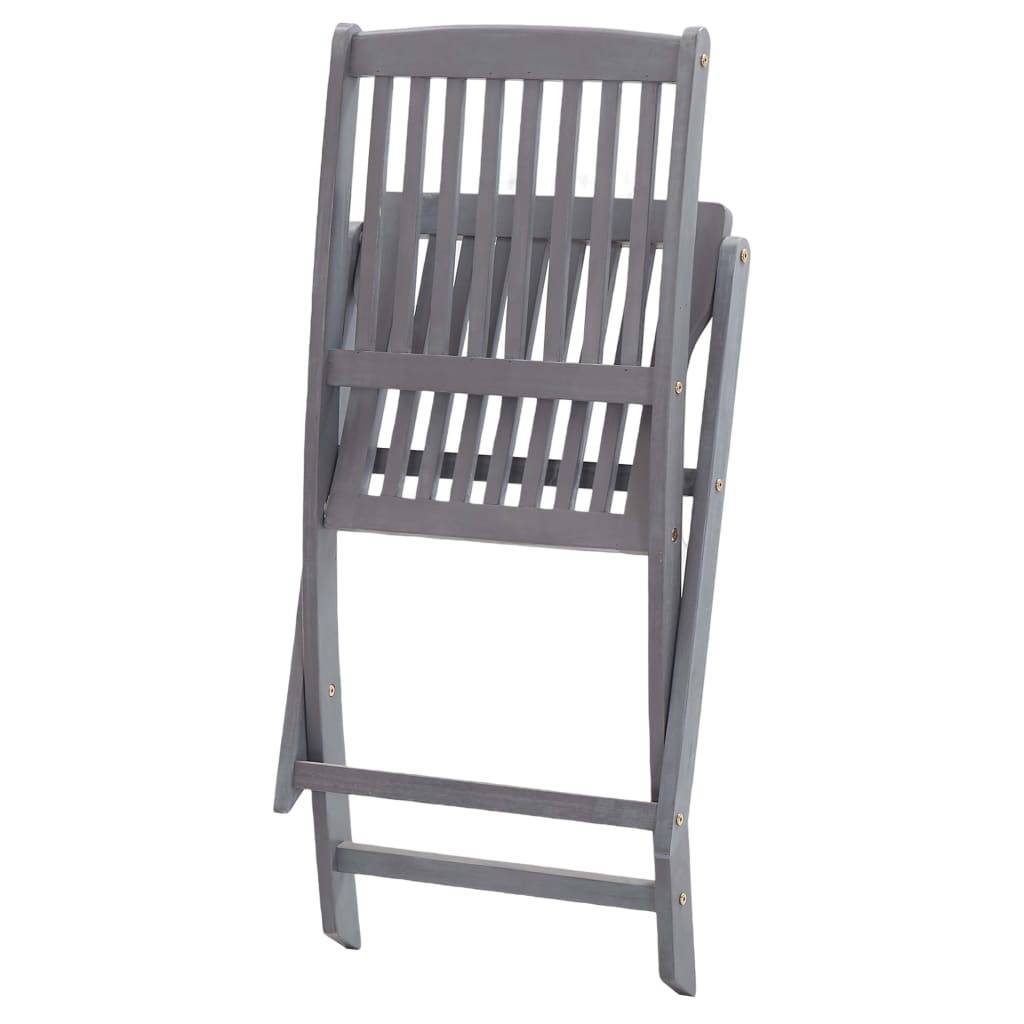 Chaises pliables d'extérieur Bois d'acacia gris 44 x 50 x 88 cm - PANGIVO - Image 4