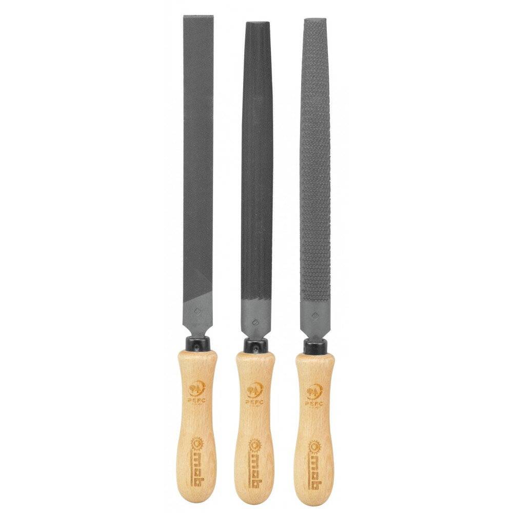Jeu de 2 limes + 1 râpe manche bois - MOB - Image 1