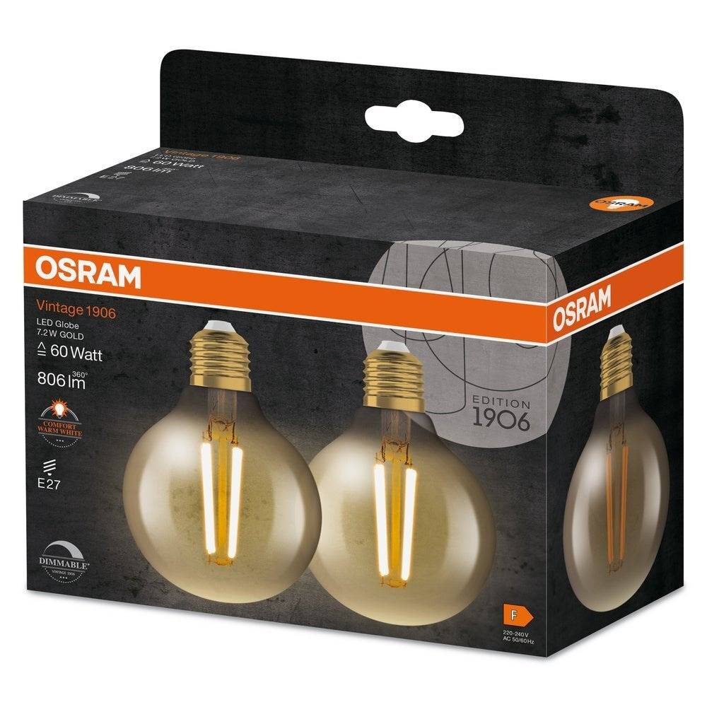Osram - Lot de 2 Led globe 80 à filament ambre 55 w chaud OSRAM - Image 2