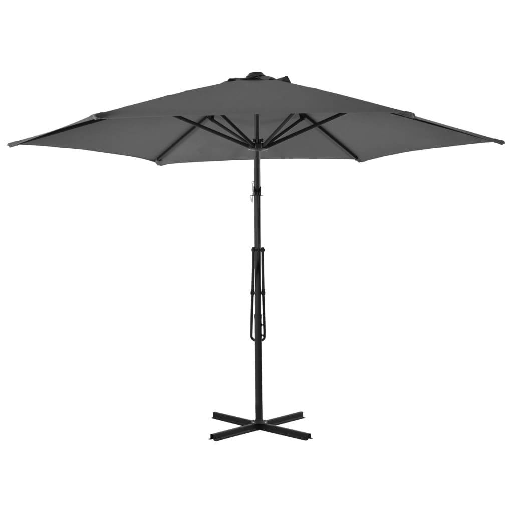 Helloshop26 - Parasol d'extérieur avec poteau en acier 300 cm anthracite - Image 3