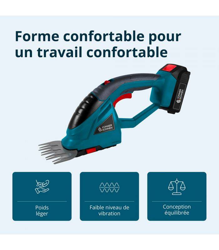 Taille-haie et cisaille à gazon sans fil 2 en 1 Könner & Söhnen KS SHT-20V - Image 4