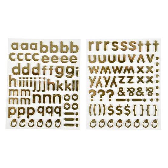 Lot de 2 Planches de Stickers "Alphabet" 2cm Or - Image 1