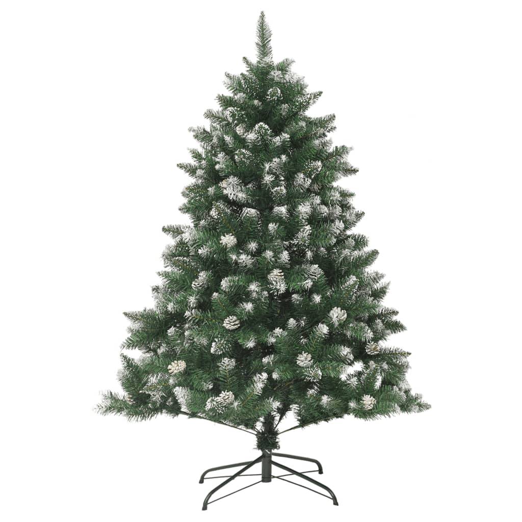Sapin de Noël Artificiel Floqué 120 cm PVC avec Pommes de Pin Décoration – ComfortXL Outdoor Living - Image 2