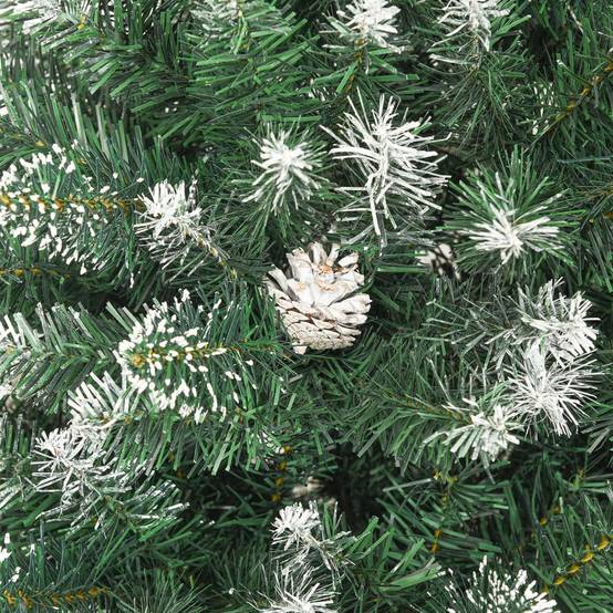 Sapin de Noël Artificiel Floqué 120 cm PVC avec Pommes de Pin Décoration – ComfortXL Outdoor Living - Image 6