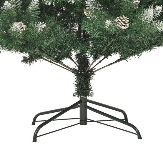 Sapin de Noël Artificiel Floqué 120 cm PVC avec Pommes de Pin Décoration – ComfortXL Outdoor Living - Image 7