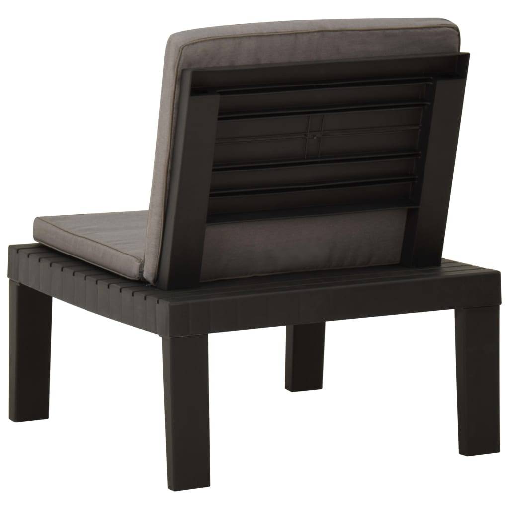 Salon de Jardin Bas 2 Fauteuils en Plastique avec Coussins Épais pour Balcon Gris – ComfortXL Outdoor Living - Image 6