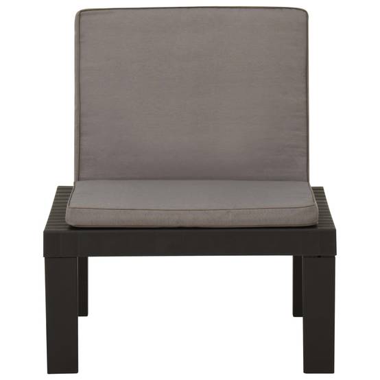 Salon de Jardin Bas 2 Fauteuils en Plastique avec Coussins Épais pour Balcon Gris – ComfortXL Outdoor Living - Image 4