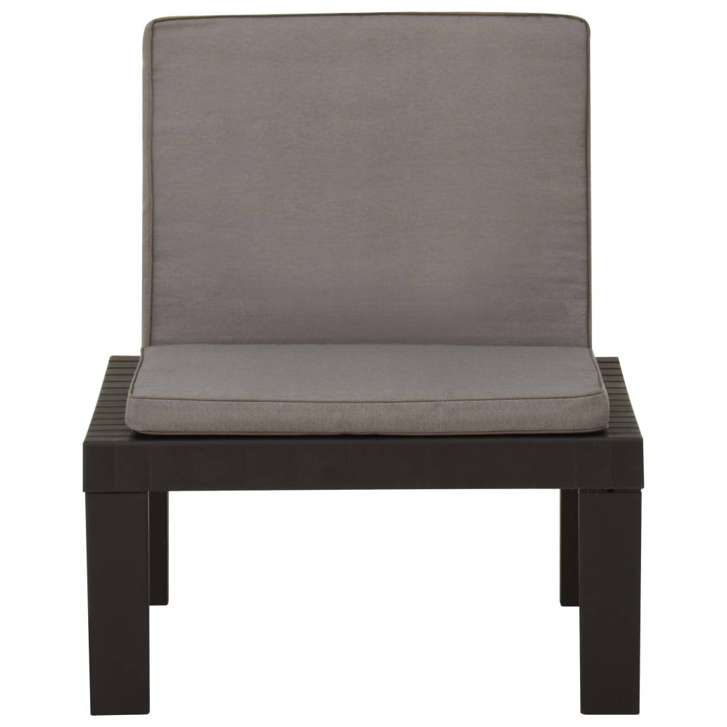 Salon de Jardin Bas 2 Fauteuils en Plastique avec Coussins Épais pour Balcon Gris – ComfortXL Outdoor Living - Image 4