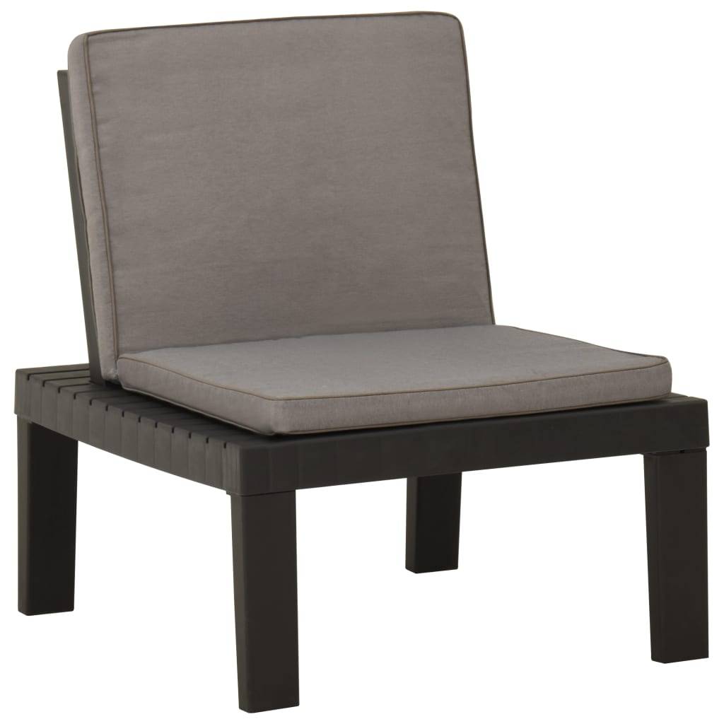 Salon de Jardin Bas 2 Fauteuils en Plastique avec Coussins Épais pour Balcon Gris – ComfortXL Outdoor Living - Image 3