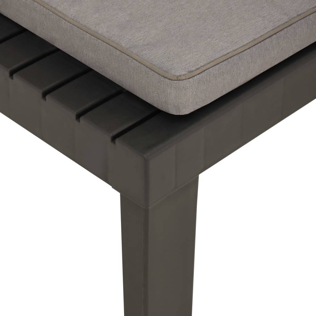 Salon de Jardin Bas 2 Fauteuils en Plastique avec Coussins Épais pour Balcon Gris – ComfortXL Outdoor Living - Image 7