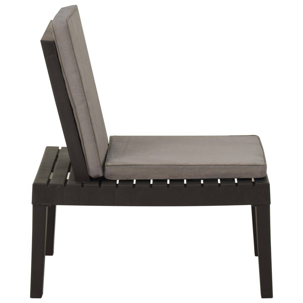 Salon de Jardin Bas 2 Fauteuils en Plastique avec Coussins Épais pour Balcon Gris – ComfortXL Outdoor Living - Image 5