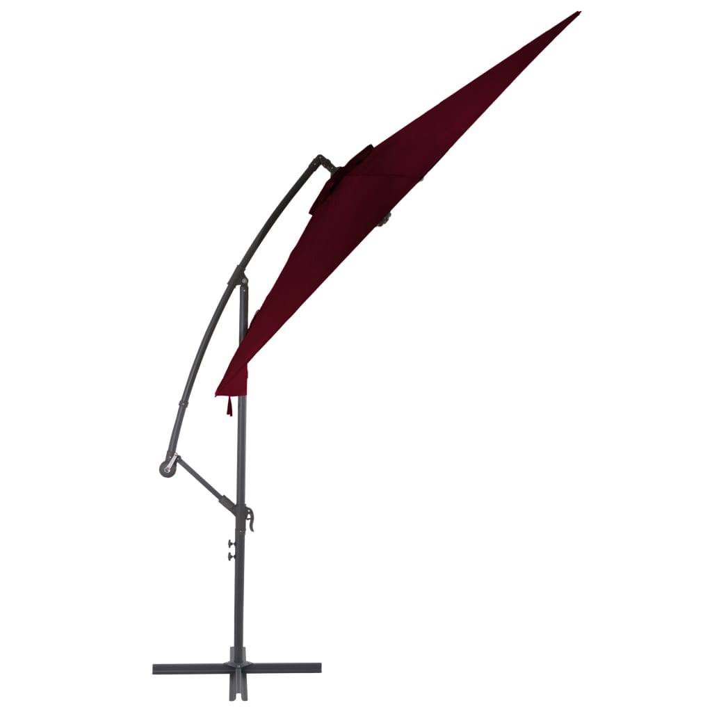 Helloshop26 - Parasol déporté avec mât en aluminium 300 cm bordeaux - Image 3