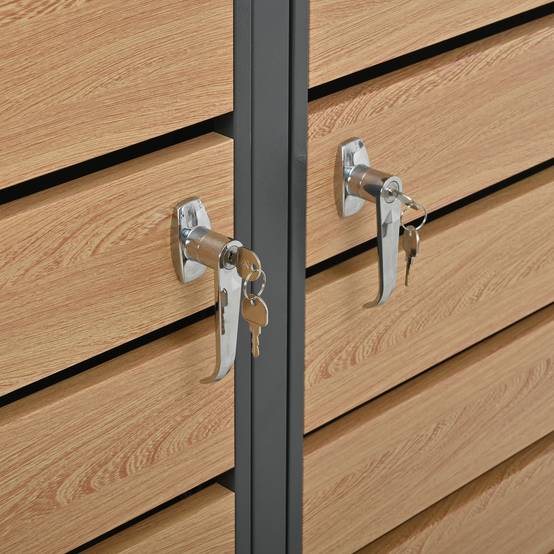 ComfortXL - Cache-poubelle double Acier galvanisé Jardin Jardinière intégrée 132x80x124cm Gris - ComfortXL Outdoor Living - Image 10