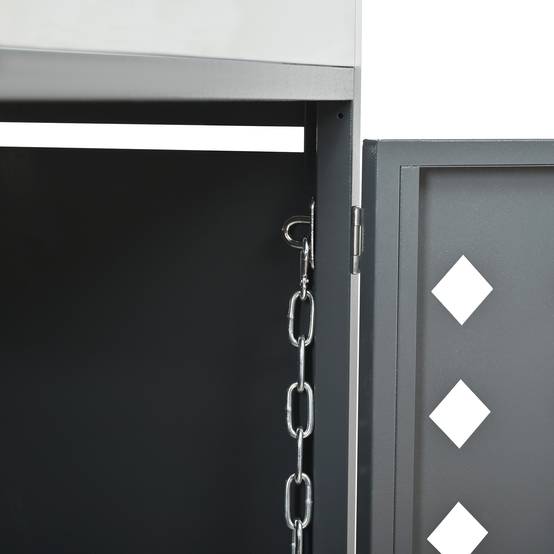 ComfortXL - Cache-poubelle double Acier galvanisé Jardin Jardinière intégrée 132x80x124cm Gris - ComfortXL Outdoor Living - Image 8
