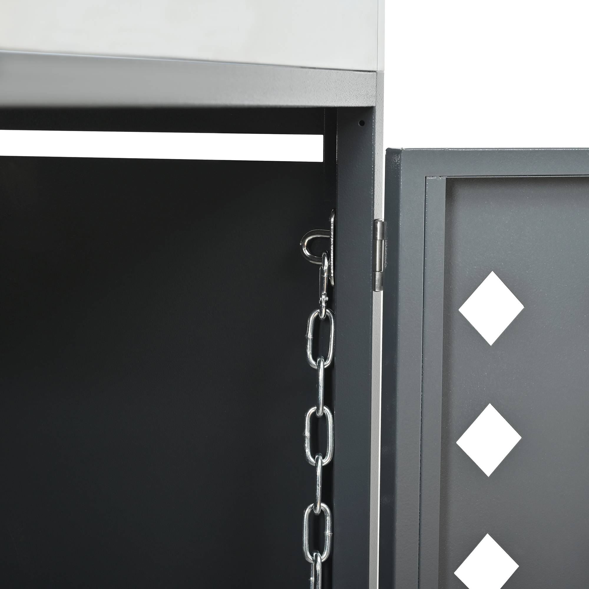 ComfortXL - Cache-poubelle double Acier galvanisé Jardin Jardinière intégrée 132x80x124cm Gris - ComfortXL Outdoor Living - Image 8