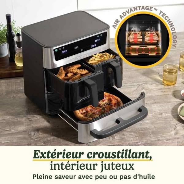 Friteuse Electrique sans huile CUISINART - Airfryer AFT13XSSE - Capacité 13,6L - Double cuves + 1 tiroir - Noir / Inox - 2400W - Image 5