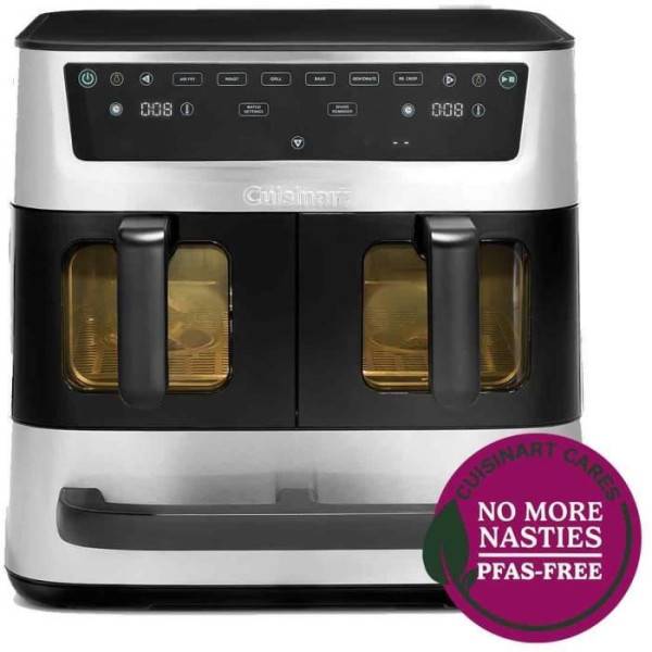 Friteuse Electrique sans huile CUISINART - Airfryer AFT13XSSE - Capacité 13,6L - Double cuves + 1 tiroir - Noir / Inox - 2400W - Image 1
