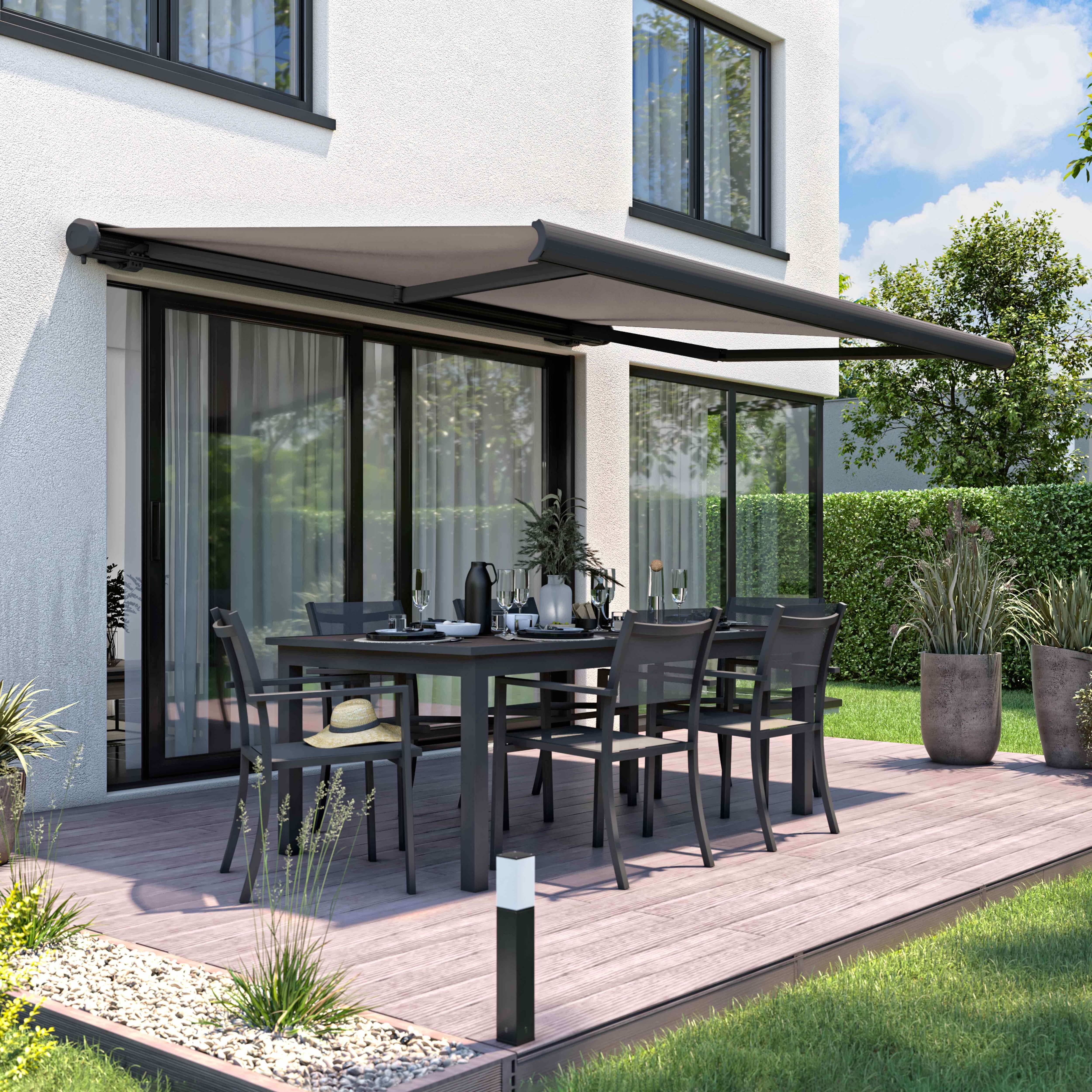 Oviala - Store banne coffre integral 2.95x2.5m aluminium taupe Caleta - Oviala - Image 2