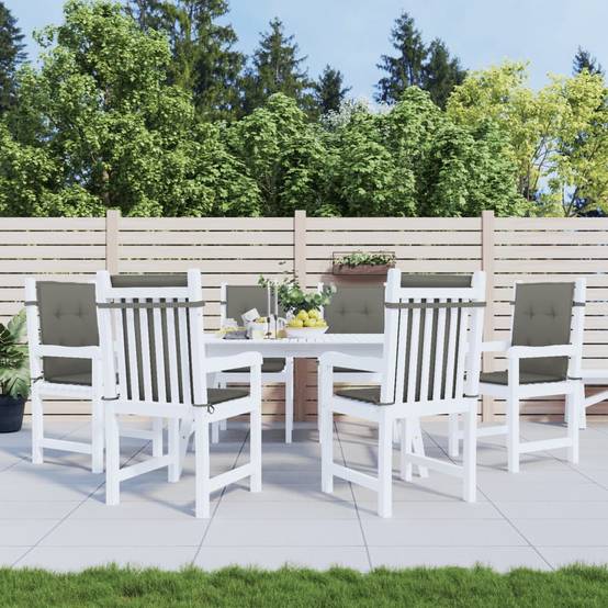 ComfortXL - Lot de 6 Coussins Dossier Bas Polyester Anti-glisse pour Chaise de Jardin Gris Foncé Mélangé 100x50cm – ComfortXL Outdoor Living - Image 4