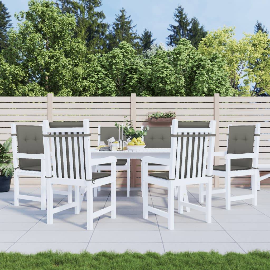 ComfortXL - Lot de 6 Coussins Dossier Bas Polyester Anti-glisse pour Chaise de Jardin Gris Foncé Mélangé 100x50cm – ComfortXL Outdoor Living - Image 4