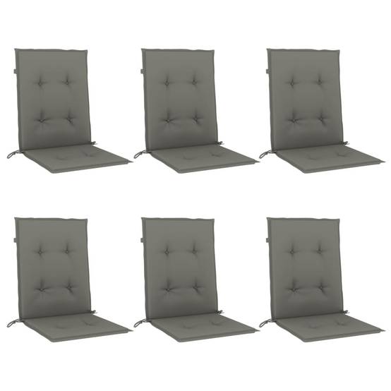 ComfortXL - Lot de 6 Coussins Dossier Bas Polyester Anti-glisse pour Chaise de Jardin Gris Foncé Mélangé 100x50cm – ComfortXL Outdoor Living - Image 3