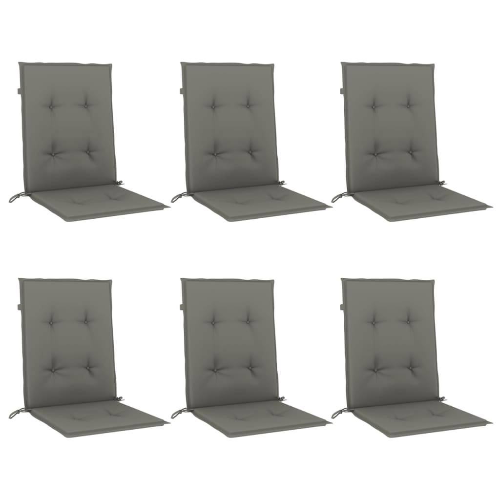 ComfortXL - Lot de 6 Coussins Dossier Bas Polyester Anti-glisse pour Chaise de Jardin Gris Foncé Mélangé 100x50cm – ComfortXL Outdoor Living - Image 3