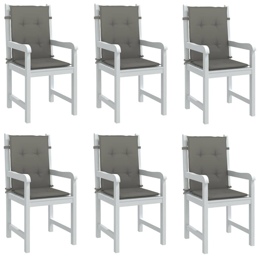 ComfortXL - Lot de 6 Coussins Dossier Bas Polyester Anti-glisse pour Chaise de Jardin Gris Foncé Mélangé 100x50cm – ComfortXL Outdoor Living - Image 1