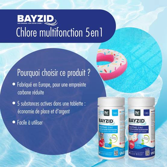 Pastilles de chlore multifonction 20g 5 en 1 Bayzid® en sceaux de 1 KG x 6 - Image 6