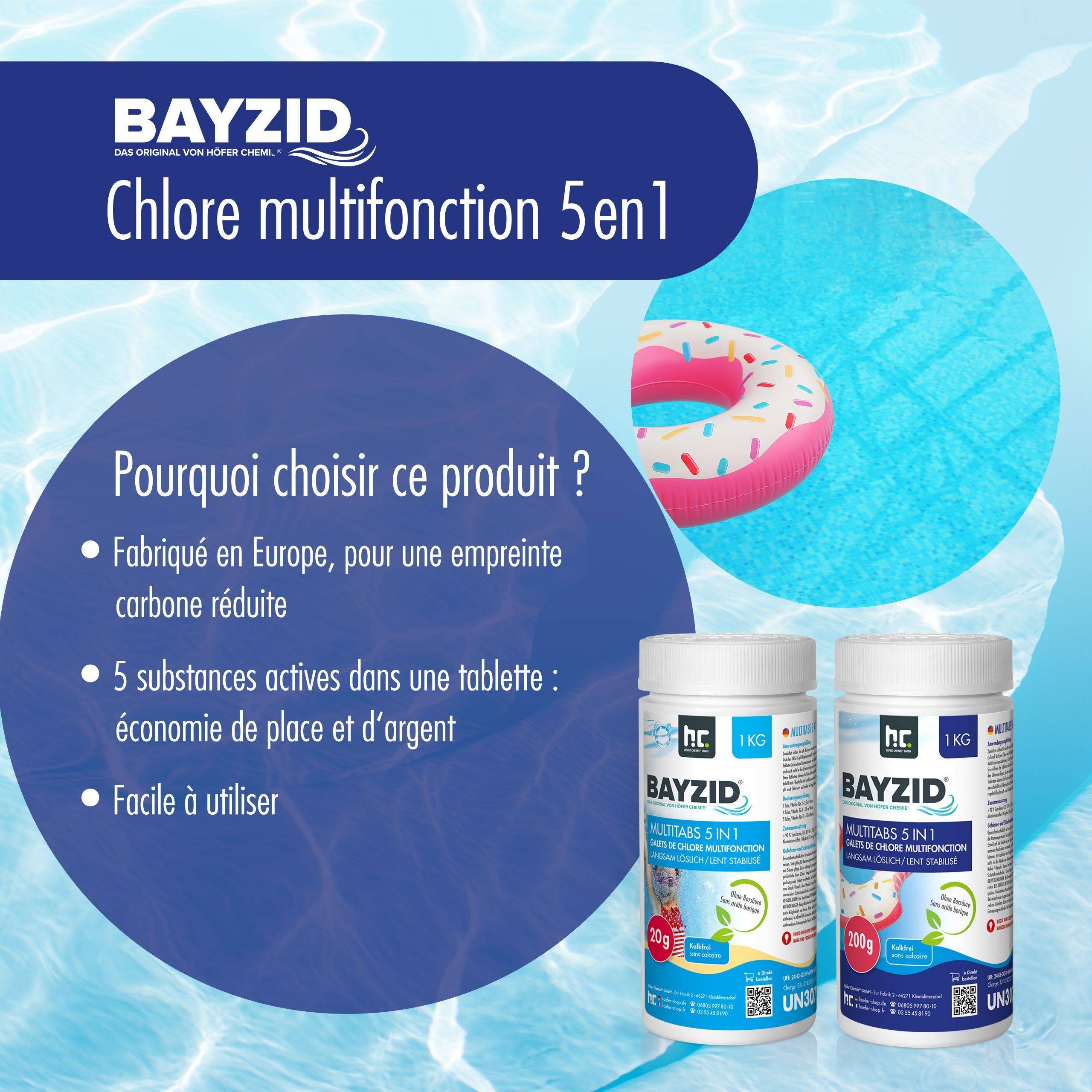 Pastilles de chlore multifonction 20g 5 en 1 Bayzid® en sceaux de 1 KG x 6 - Image 6