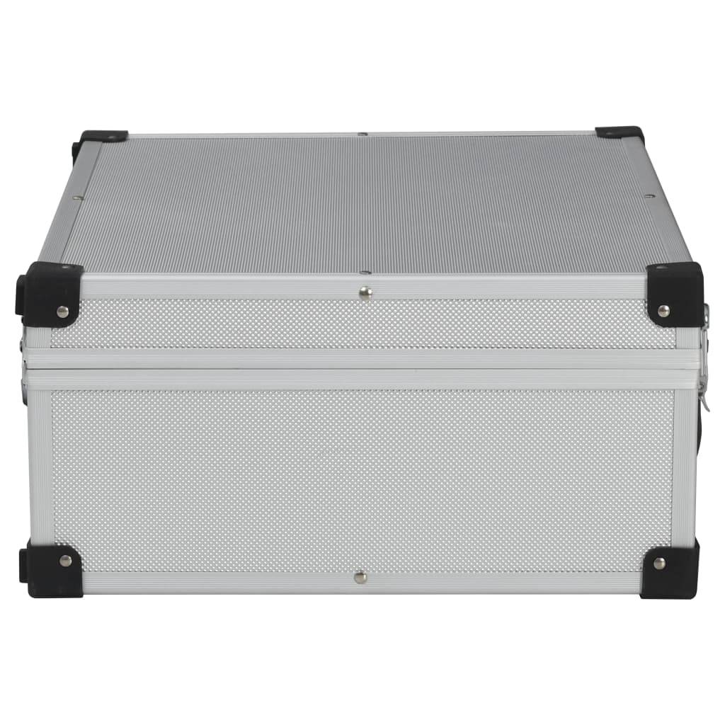 Helloshop26 - Valise à outils boîte à outils mallette à outils trolley à outils caisse à outils rangement stockage fichiers portable 46 cm argenté - Image 4
