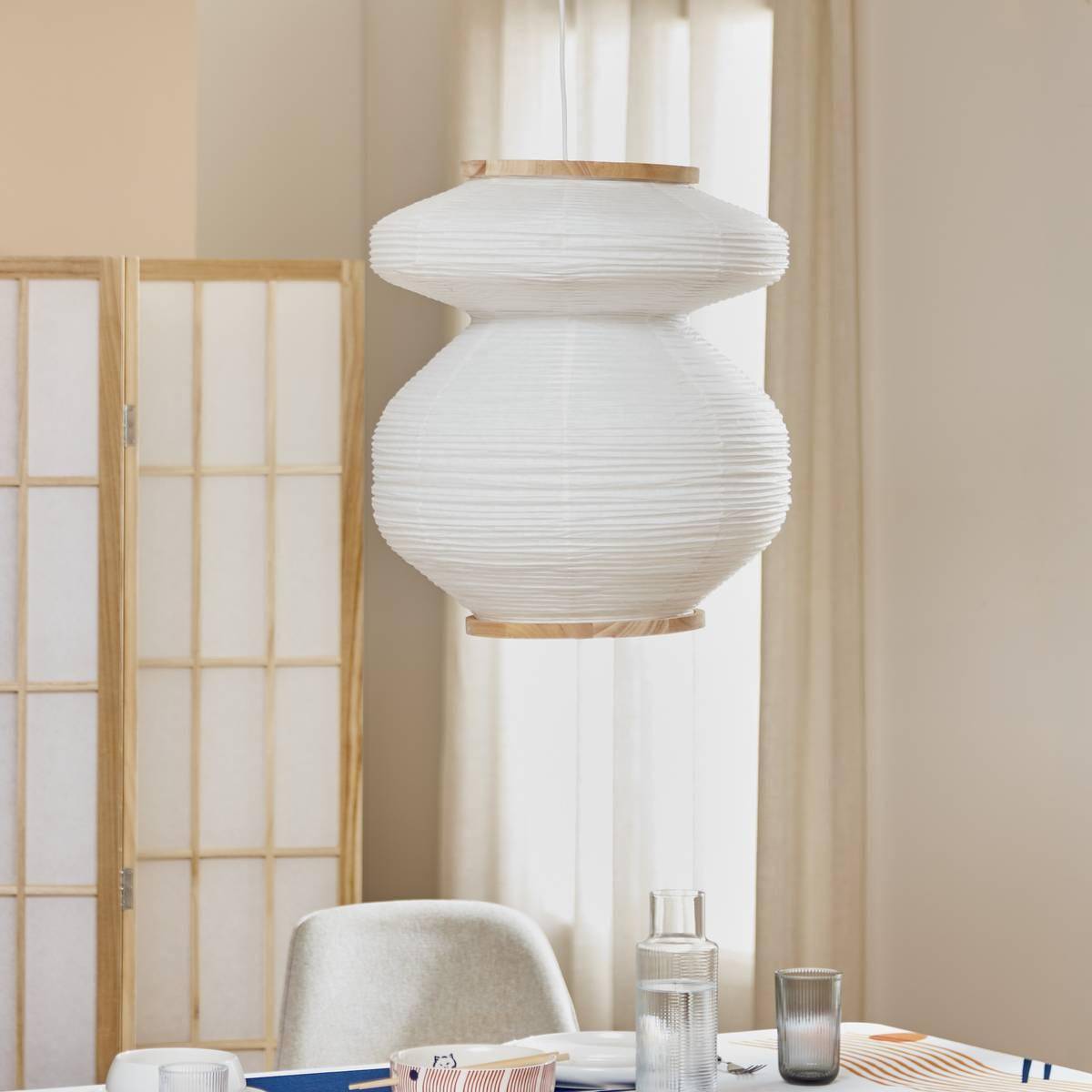 Atmosphera - Suspension Nika ronde D.45cm blanc - Atmosphera Créateur d'intérieur - Image 7