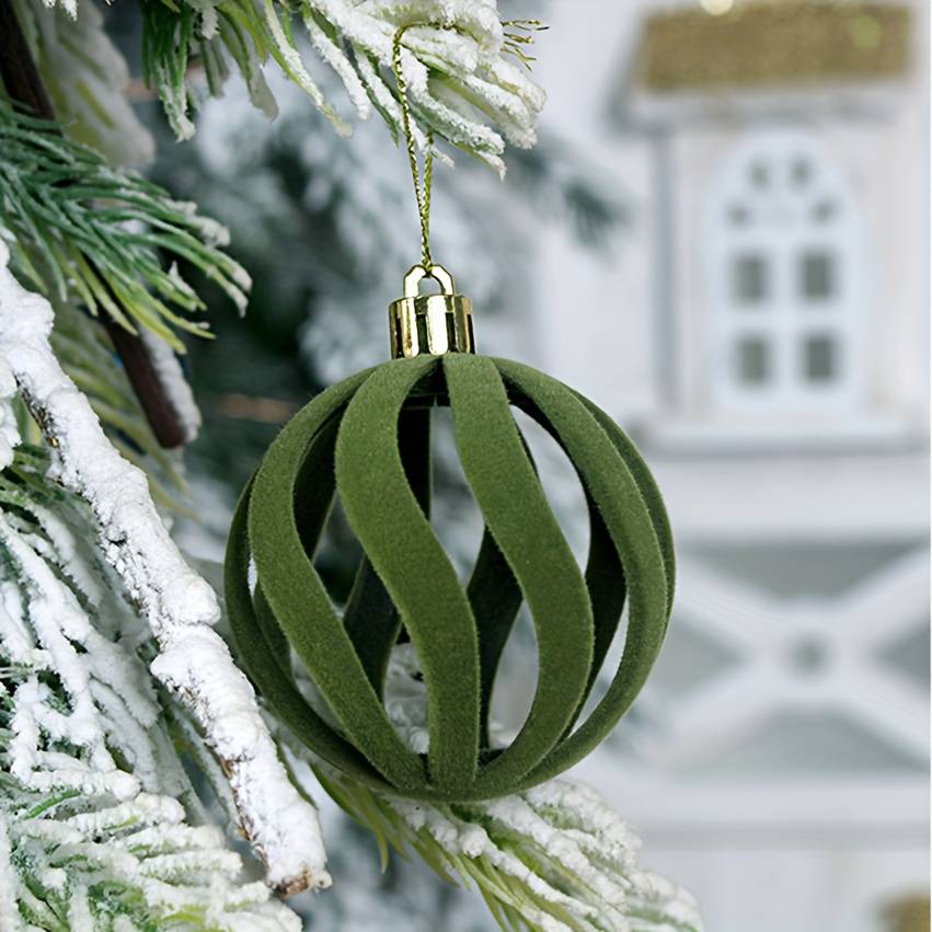 Lot de 48 boules décoratives en plastique pour sapin de Noël, décorations du Nouvel An à faire soi-même, boules de Noël, rouge vin - Image 5