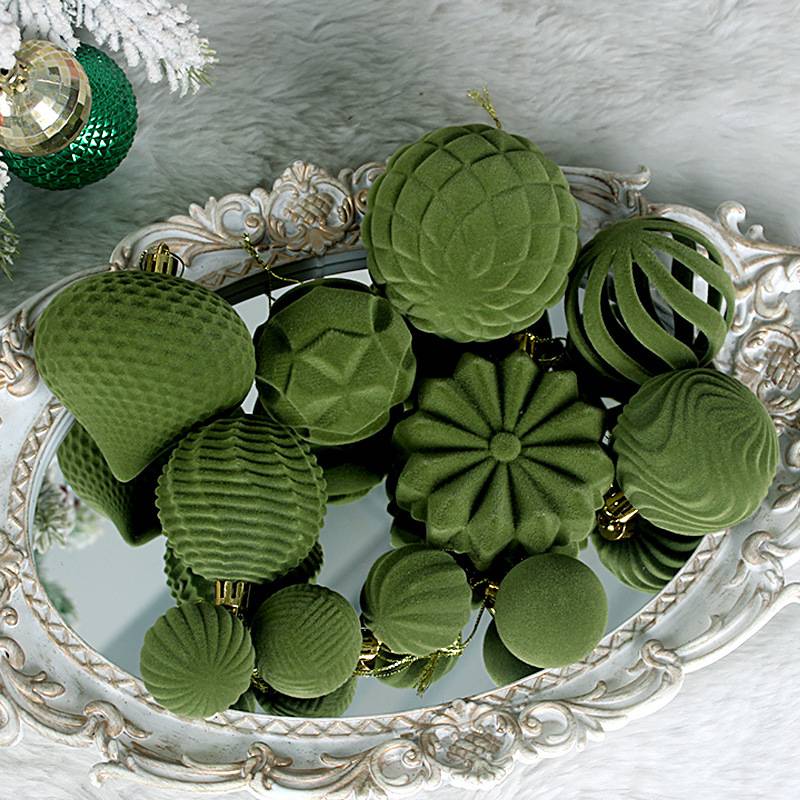 Lot de 48 boules décoratives en plastique pour sapin de Noël, décorations du Nouvel An à faire soi-même, boules de Noël, rouge vin - Image 2