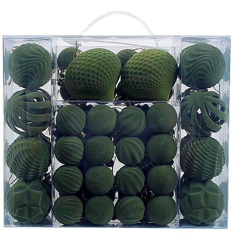 Lot de 48 boules décoratives en plastique pour sapin de Noël, décorations du Nouvel An à faire soi-même, boules de Noël, rouge vin - Image 9