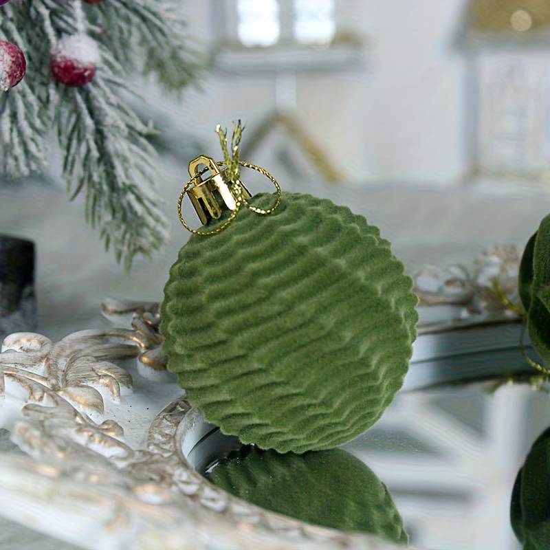 Lot de 48 boules décoratives en plastique pour sapin de Noël, décorations du Nouvel An à faire soi-même, boules de Noël, rouge vin - Image 4