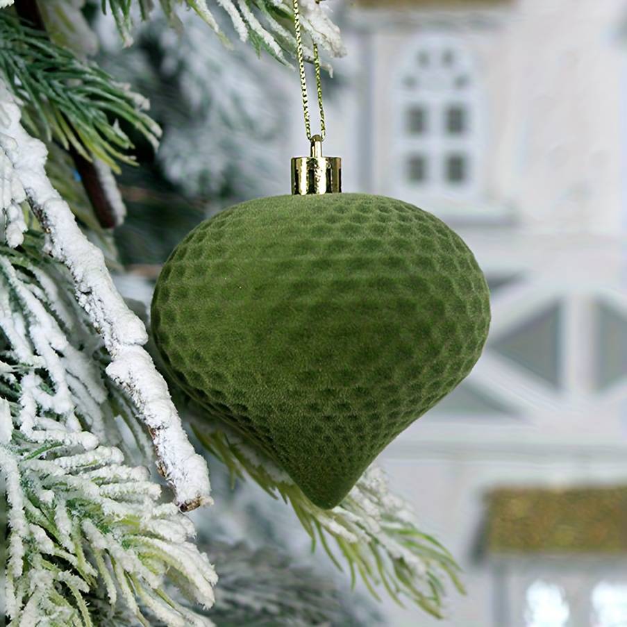 Lot de 48 boules décoratives en plastique pour sapin de Noël, décorations du Nouvel An à faire soi-même, boules de Noël, rouge vin - Image 6