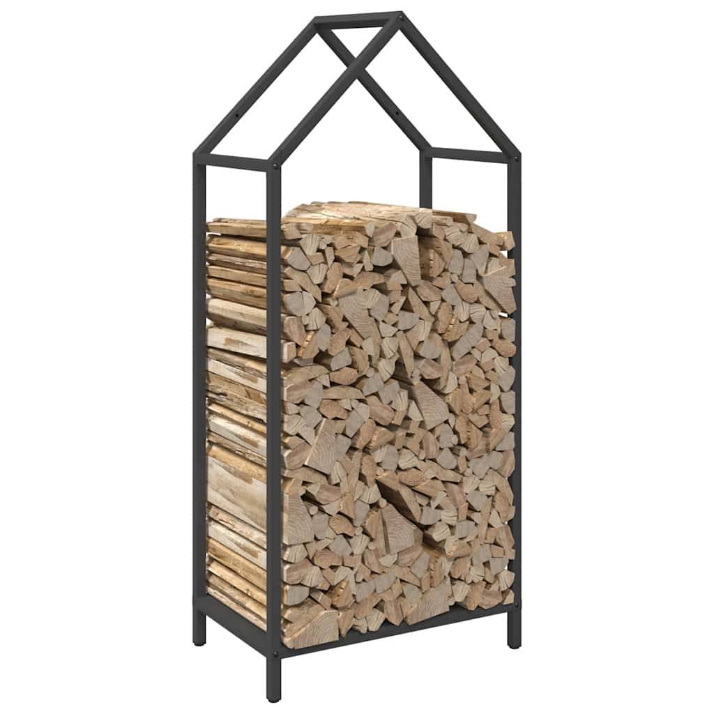 Grand porte-bûches en acier pour cheminée intérieur Noir 40x25x90 cm – ComfortXL Outdoor Living - Image 4