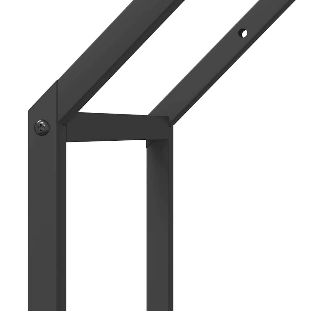 Grand porte-bûches en acier pour cheminée intérieur Noir 40x25x90 cm – ComfortXL Outdoor Living - Image 7
