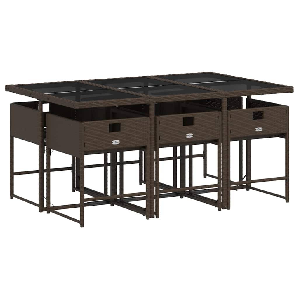 Vidaxl - Ensemble à manger de jardin et coussins 7 pcs-Salons de jardin marron rotin 252828 - Image 4