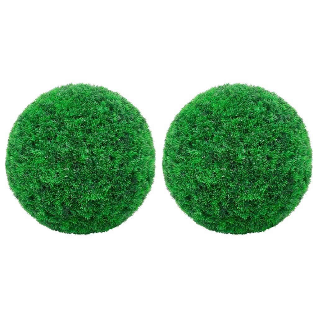 Boules de buis artificielles polyéthylène vert 27 x 27 x 27 cm, poids:0.9kg - PANGIVO - Image 1