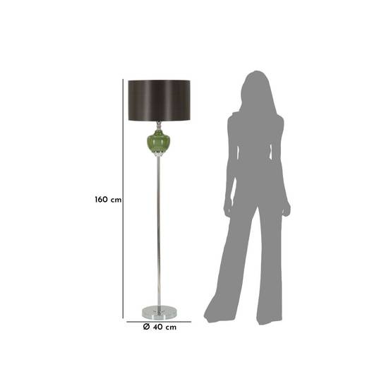 Lampadaire en Verre "Eva One" 160cm Vert & Noir - Image 7