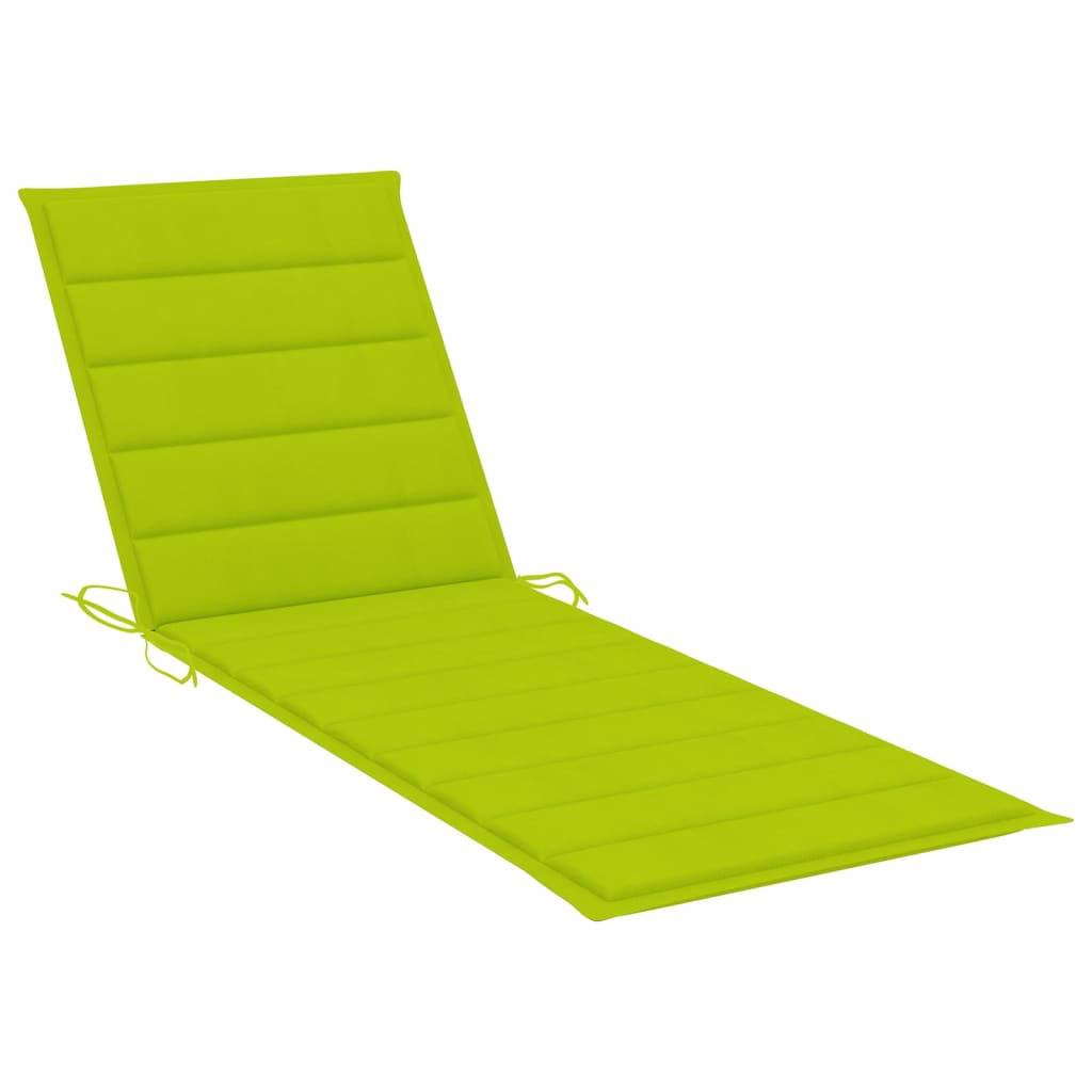 PANGIVO - Chaise longue de jardin en bois d'acacia, coussin vert vif, 200 x 59/63 x 30/62/76/85 cm, Poids :16.94kg - PANGIVO - Image 5